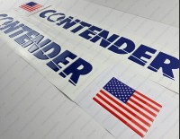 Contender Boat Logo Raised Domed 3D Decals 32" x 3.6" 2pcs.